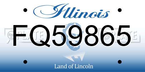 FQ59865 Illinois License Plate