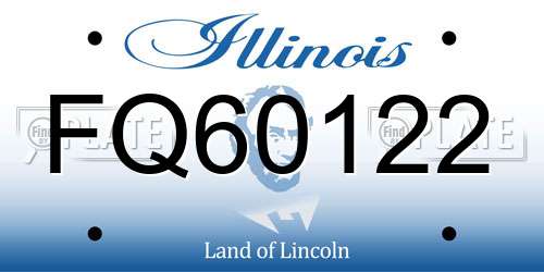 FQ60122 Illinois License Plate