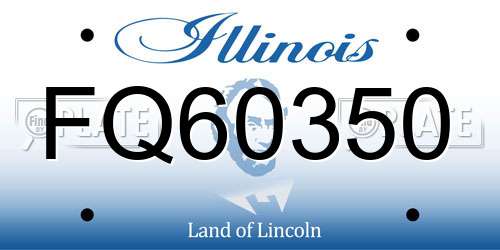 FQ60350 Illinois License Plate