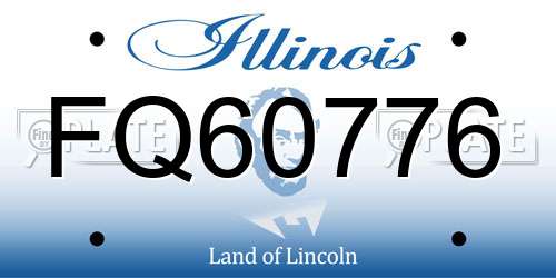 FQ60776 Illinois License Plate