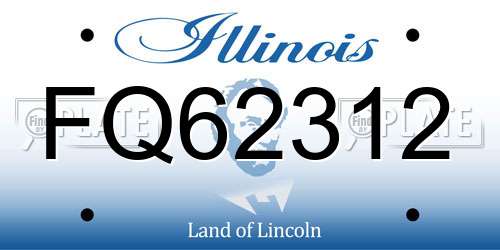 FQ62312 Illinois License Plate