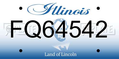 FQ64542 Illinois License Plate