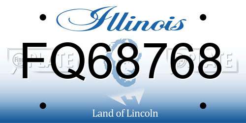 FQ68768 Illinois License Plate