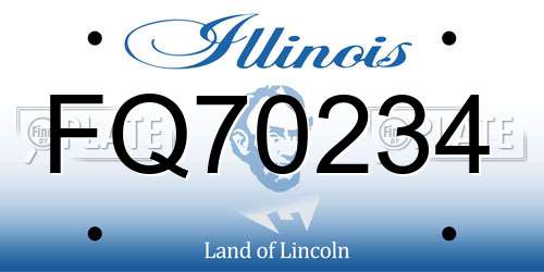 FQ70234 Illinois License Plate