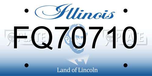 FQ70710 Illinois License Plate