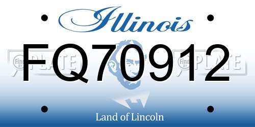 FQ70912 Illinois License Plate