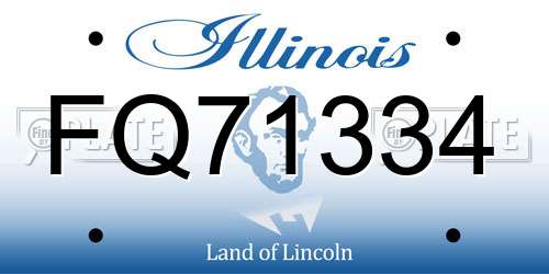 FQ71334 Illinois License Plate