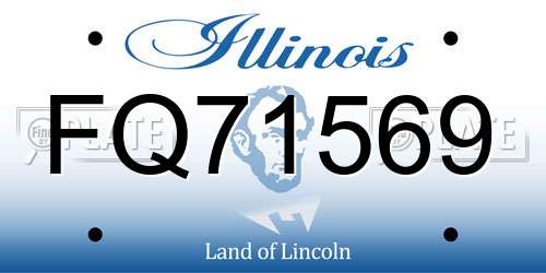 FQ71569 Illinois License Plate