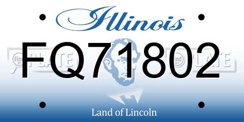 FQ71802 Illinois License Plate