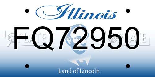 FQ72950 Illinois License Plate