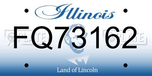 FQ73162 Illinois License Plate