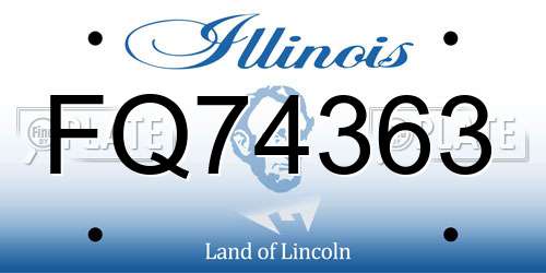 FQ74363 Illinois License Plate