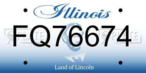 FQ76674 Illinois License Plate