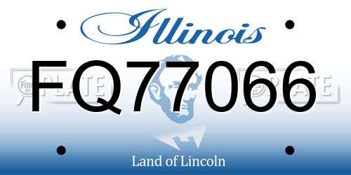 FQ77066 Illinois License Plate