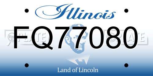 FQ77080 Illinois License Plate