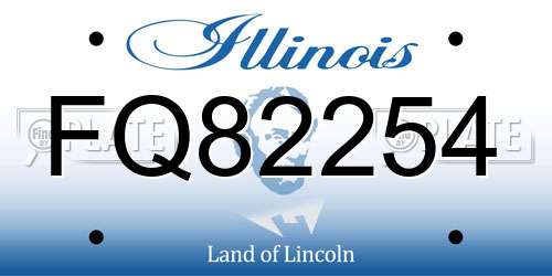 FQ82254 Illinois License Plate