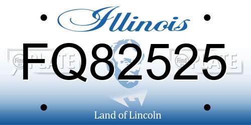 FQ82525 Illinois License Plate