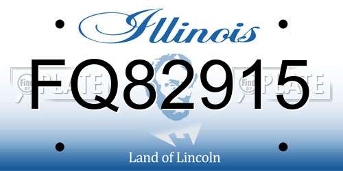 FQ82915 Illinois License Plate