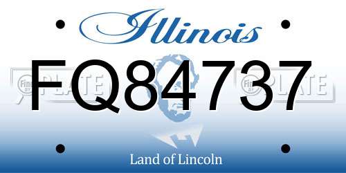 FQ84737 Illinois License Plate
