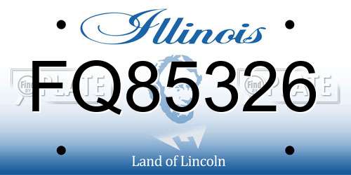 FQ85326 Illinois License Plate
