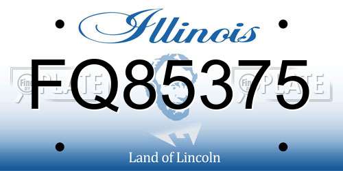 FQ85375 Illinois License Plate