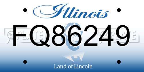 FQ86249 Illinois License Plate