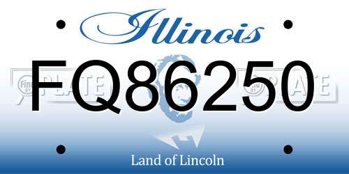 FQ86250 Illinois License Plate