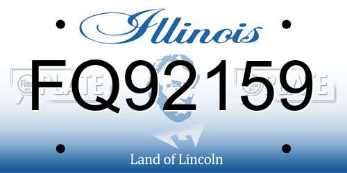 FQ92159 Illinois License Plate