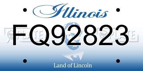 FQ92823 Illinois License Plate
