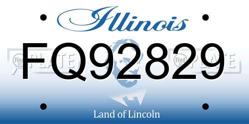 FQ92829 Illinois License Plate