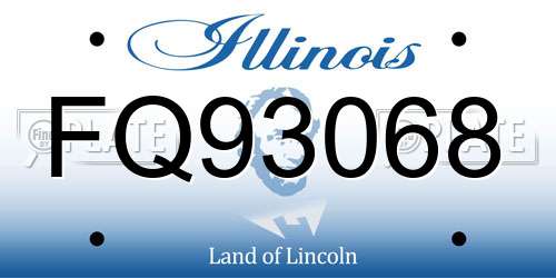 FQ93068 Illinois License Plate