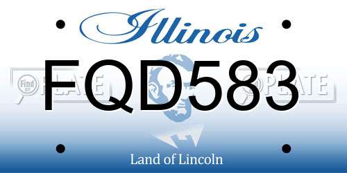 FQD583 Illinois License Plate