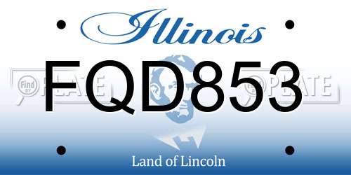 FQD853 Illinois License Plate