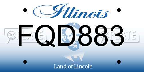 FQD883 Illinois License Plate