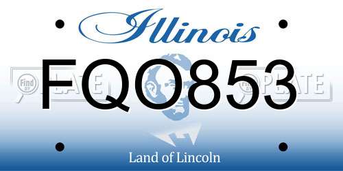 FQO853 Illinois License Plate