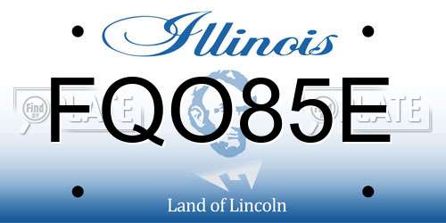 FQO85E Illinois License Plate