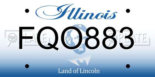 FQO883 Illinois License Plate