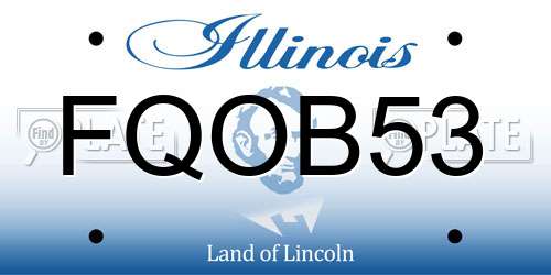 FQOB53 Illinois License Plate