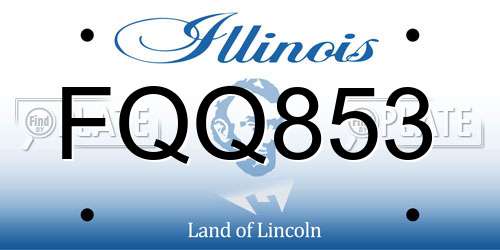 FQQ853 Illinois License Plate