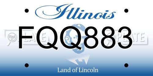 FQQ883 Illinois License Plate
