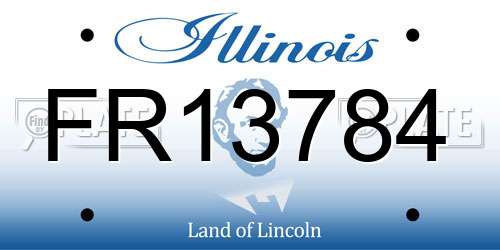 FR13784 Illinois License Plate