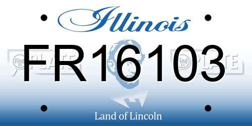 FR16103 Illinois License Plate