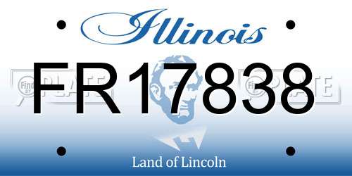 FR17838 Illinois License Plate