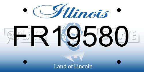 FR19580 Illinois License Plate