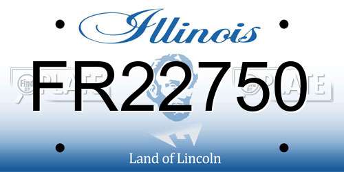 FR22750 Illinois License Plate