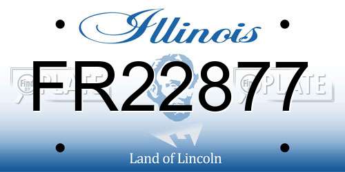 FR22877 Illinois License Plate