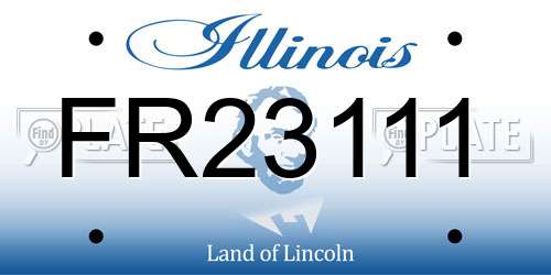 FR23111 Illinois License Plate