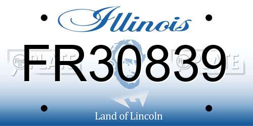 FR30839 Illinois License Plate