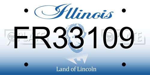 FR33109 Illinois License Plate