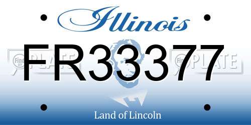 FR33377 Illinois License Plate